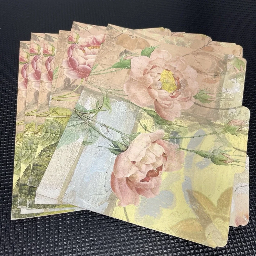 File Folders Lot Of 18 Assorted Vintage Style Botanical Patterns & Birds Floral